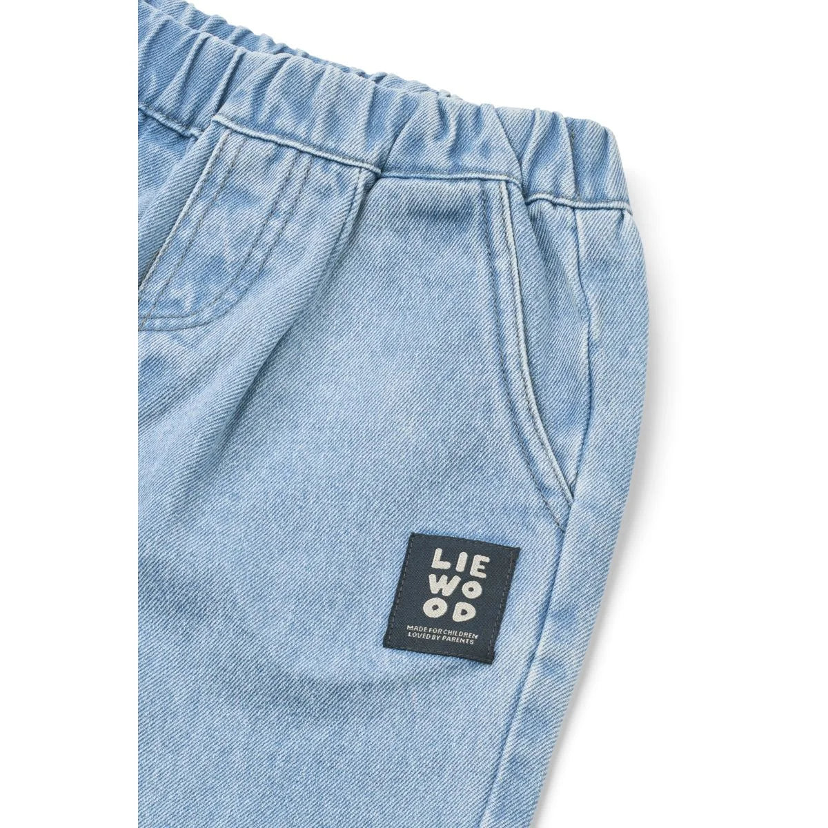 Helle blaue Borris Jeanshose mit lockere Passform und Lie Wood Patch
