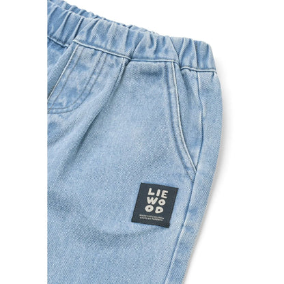 Helle blaue Borris Jeanshose mit lockere Passform und Lie Wood Patch