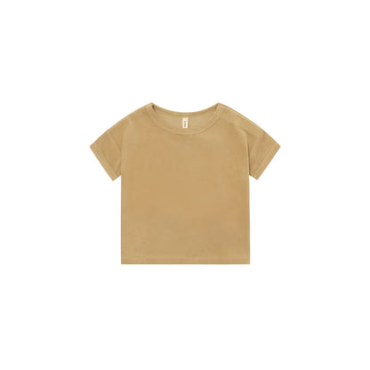 Boxy T-Shirt Wheat Terry, weiches beigefarbenes Short-Sleeve mit lockerer Passform