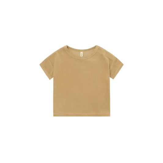 Boxy T-Shirt Wheat Terry, weiches beigefarbenes Short-Sleeve mit lockerer Passform