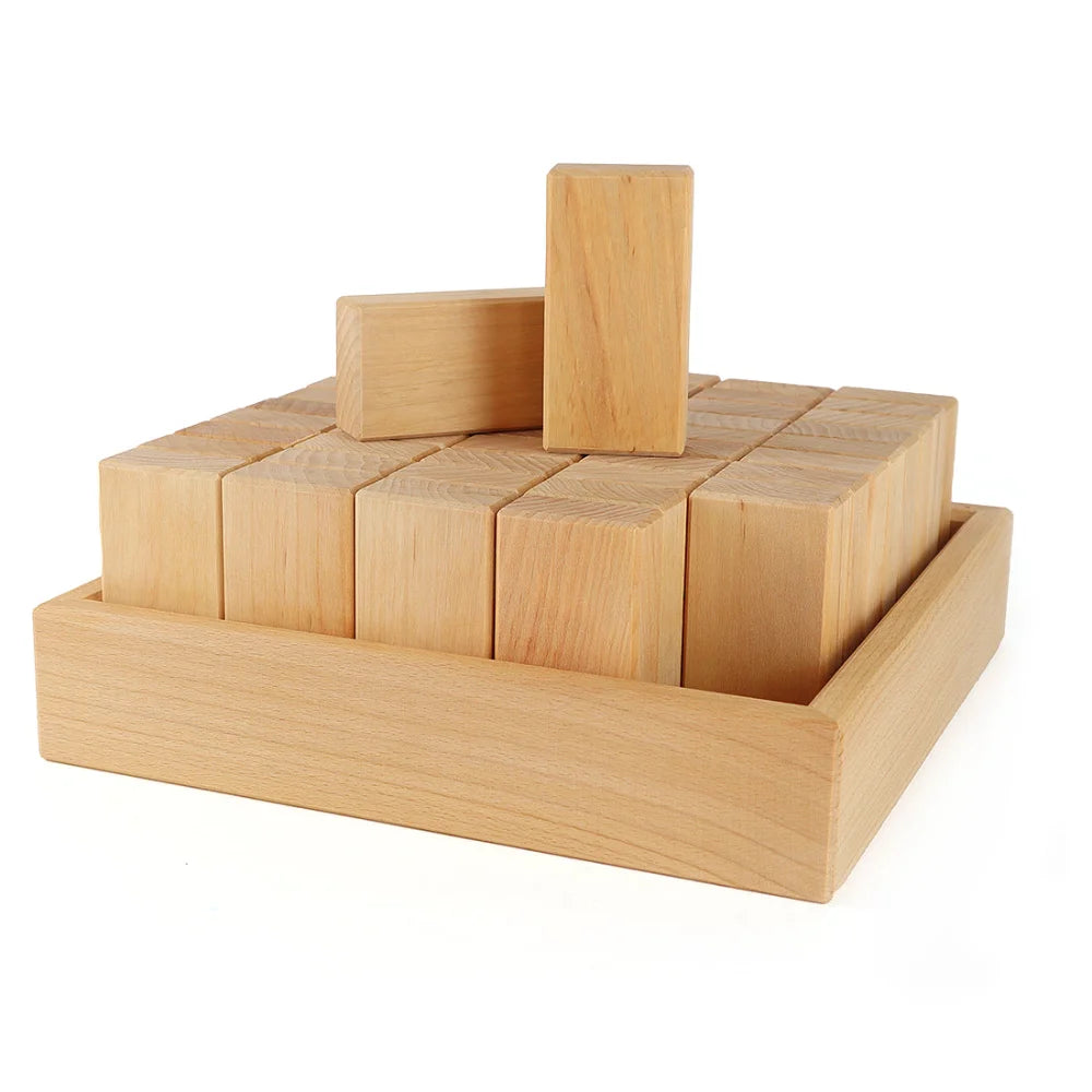 Natürliche Holzbausteine Puzzle-Set, 50 Stück für Bilderspiel