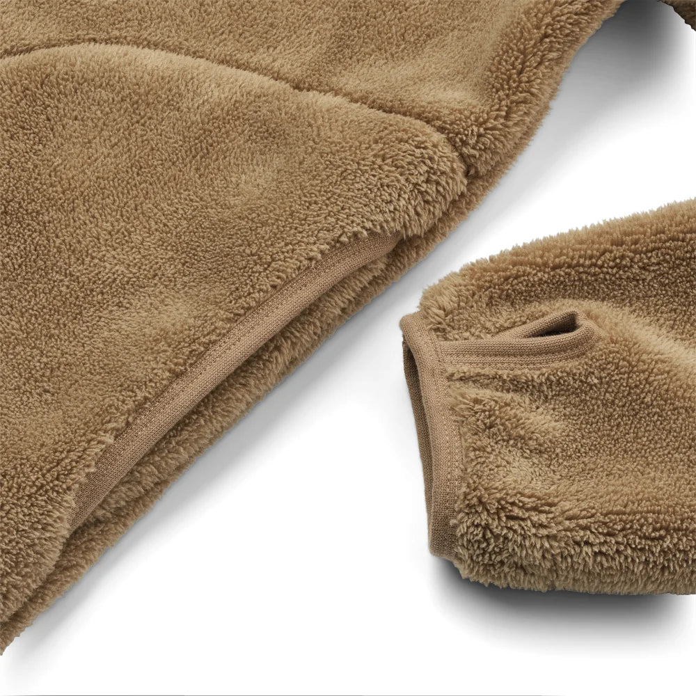 Beige Sherpa Decke mit weicher Textur für Calina Adult Pile Jacket Oat