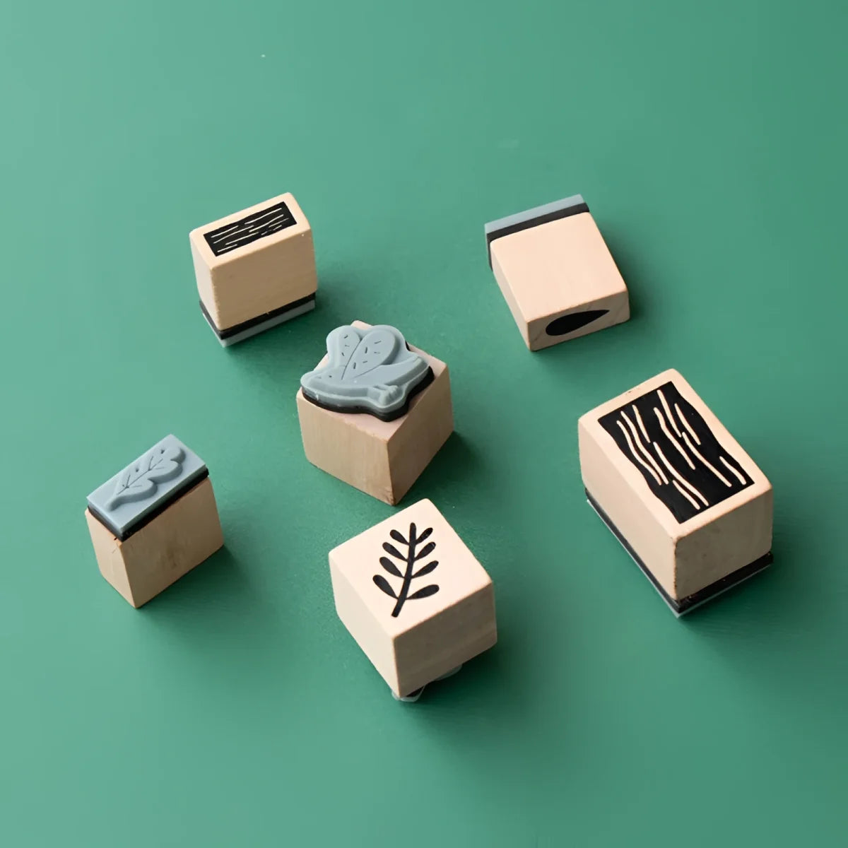 Calming Stamps - Nature: 6 Holzstempel mit Naturmotiven