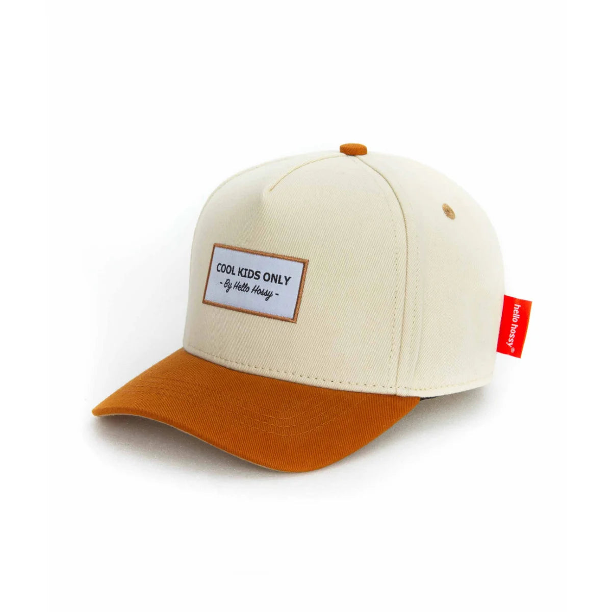 Cream und orange zweifarbige baseballkappe cap mini beige mit weißem patch cool kids only von hello honey