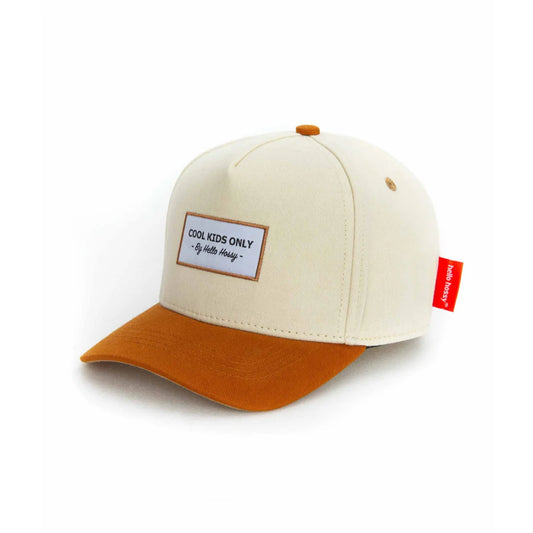 Cream und orange zweifarbige baseballkappe cap mini beige mit weißem patch cool kids only von hello honey
