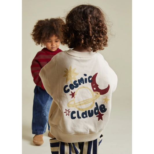 Cremeweißer Carner Cosmic Sweat in Ecru mit Cosmic Claude-Motiv
