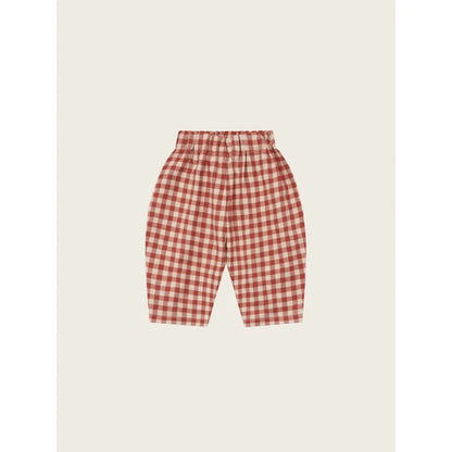 Rote und weiße karierte Gummibund-Hose aus Carrot Pants Paprika Gingham