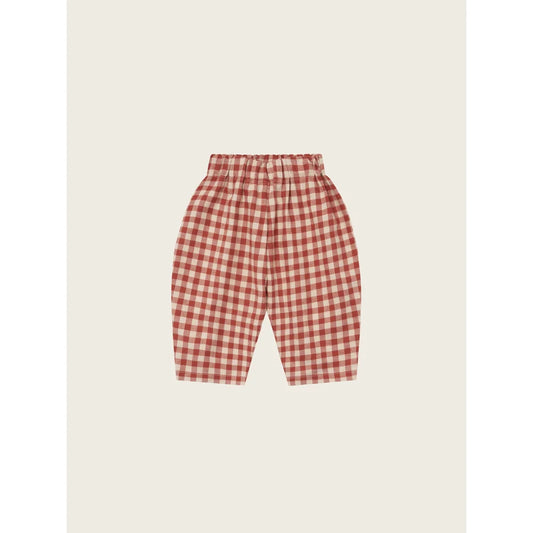 Rote und weiße karierte Gummibund-Hose aus Carrot Pants Paprika Gingham