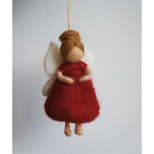 Gamcha Christbaumanhänger Engel Dunkelrot