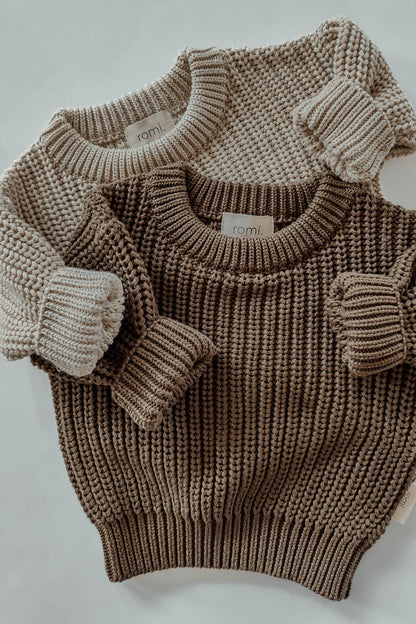 Chunky Knit Sweater | Coffee - Pullover