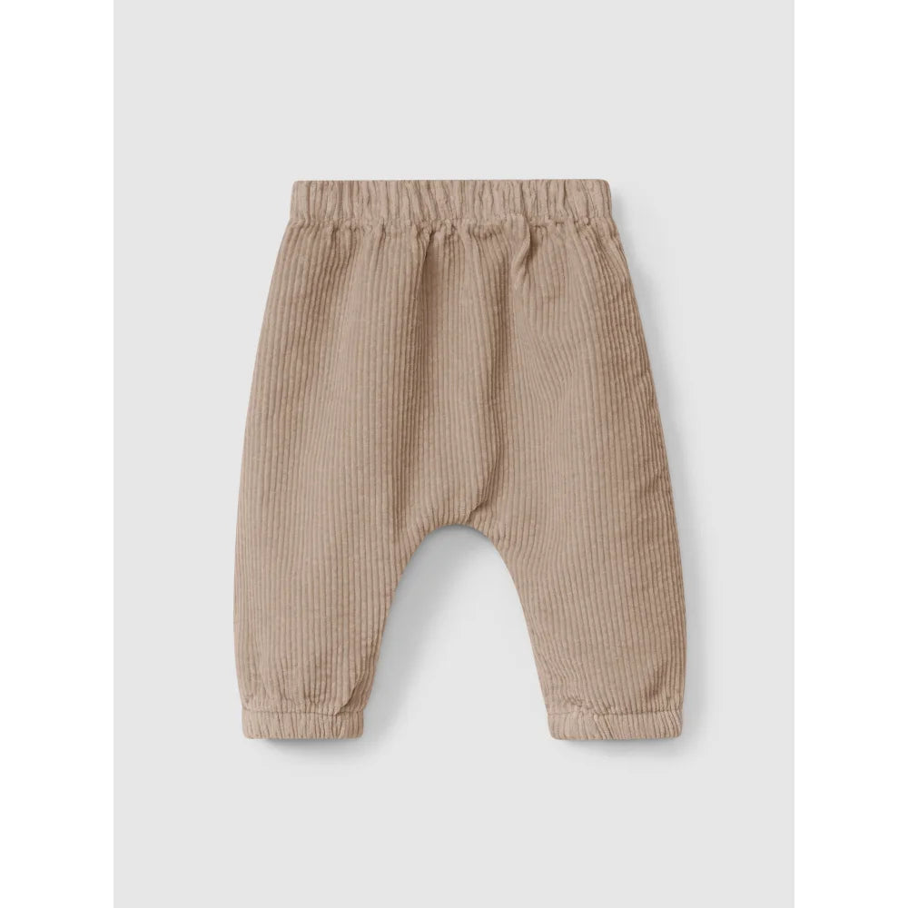 Beige Corduroy Baby Pants mit elastischem Bund im Harem-Stil, Cord Hosen mauve