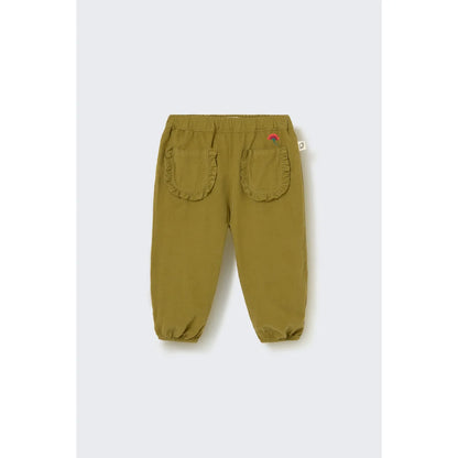 Cozmo Babyhose Agen in Green aus Feincord mit Rüschentaschen