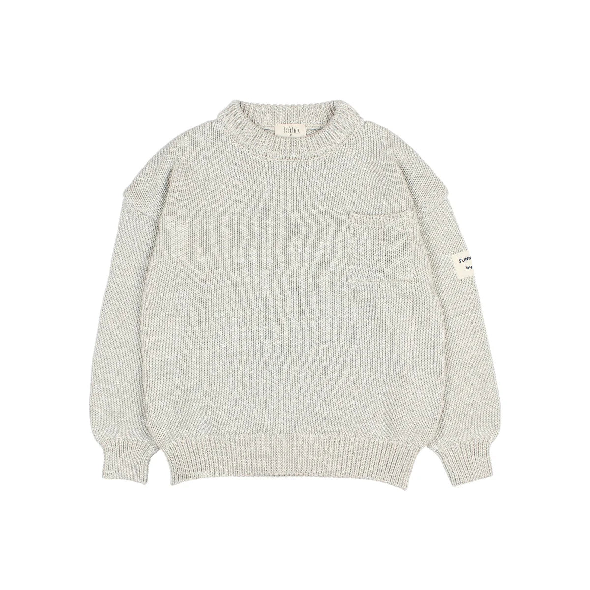 Helle graue Strickjacke aus Baumwolle im Produkt Cotton Knit Jumper | sky gra