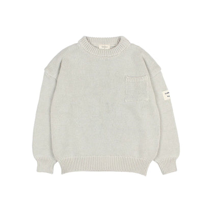 Helle graue Strickjacke aus Baumwolle im Produkt Cotton Knit Jumper | sky gra