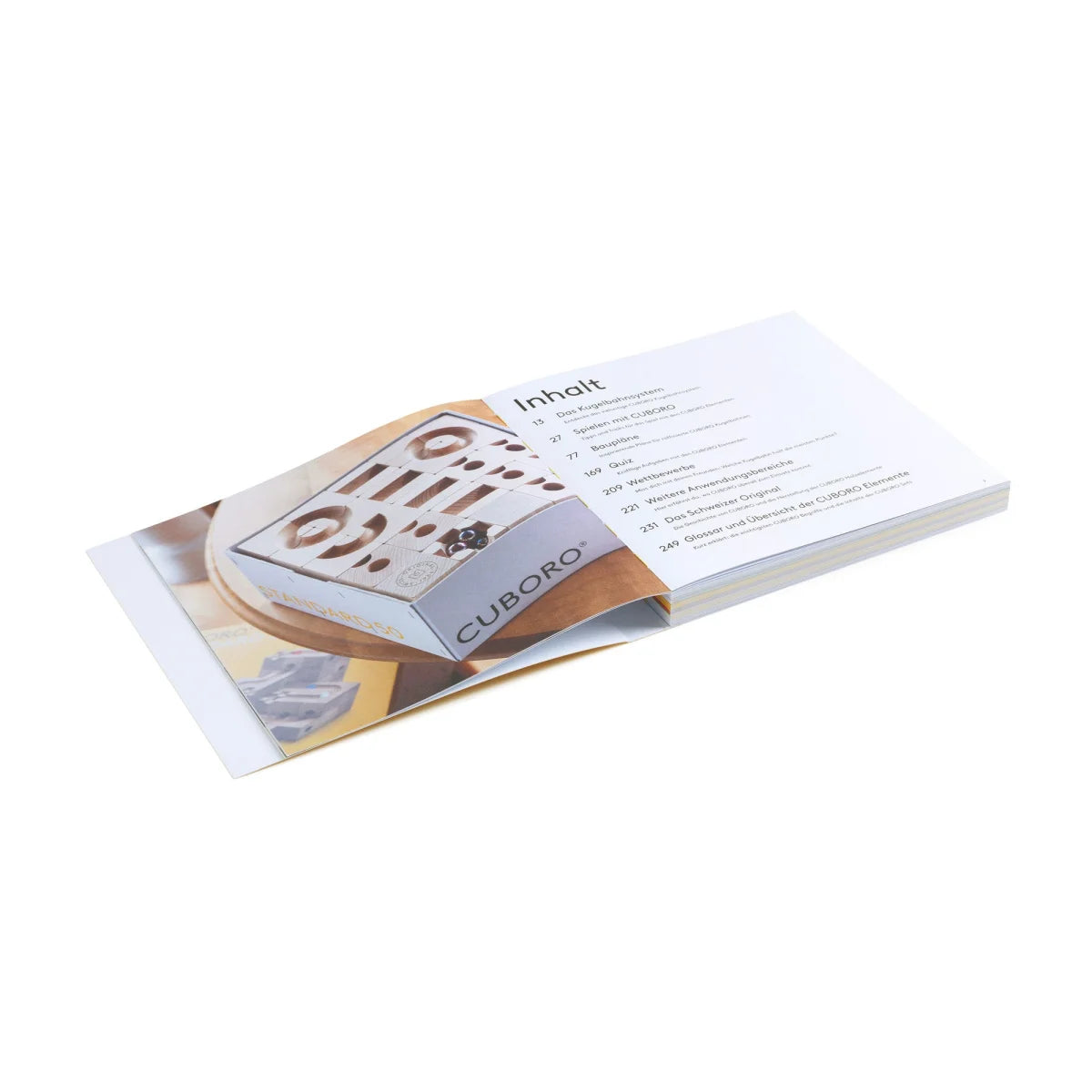 Cuboro Buch mit Tipps und Tricks für Kugelbahn, deutsche Inhaltsübersicht