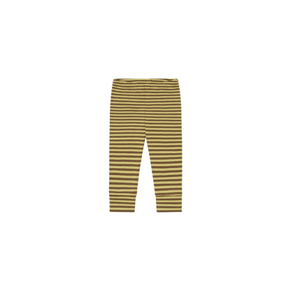 Organic Zoo Cuffed Leggings Chicory Stripes Detail