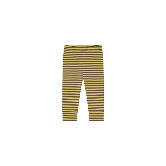 Organic Zoo Cuffed Leggings Chicory Stripes Detail