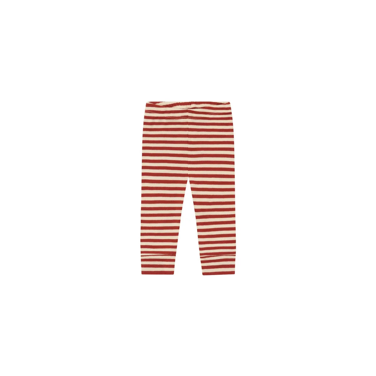 Organic Zoo Cuffed Leggings Paprika Stripes Detail