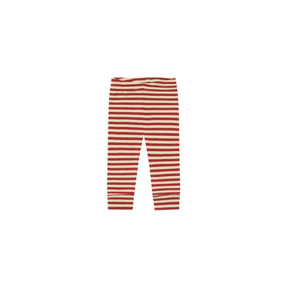 Organic Zoo Cuffed Leggings Paprika Stripes Detail