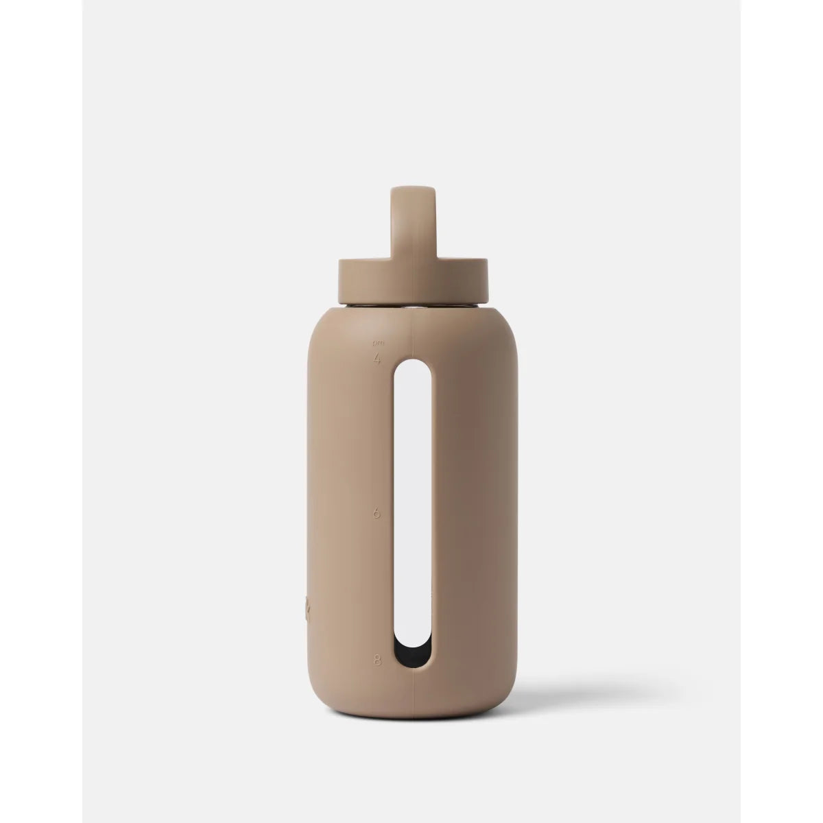Bink Day Bottle Classic in Mocha (mokkabraun), Glas-Trinkflasche mit Trinkmarkierungen