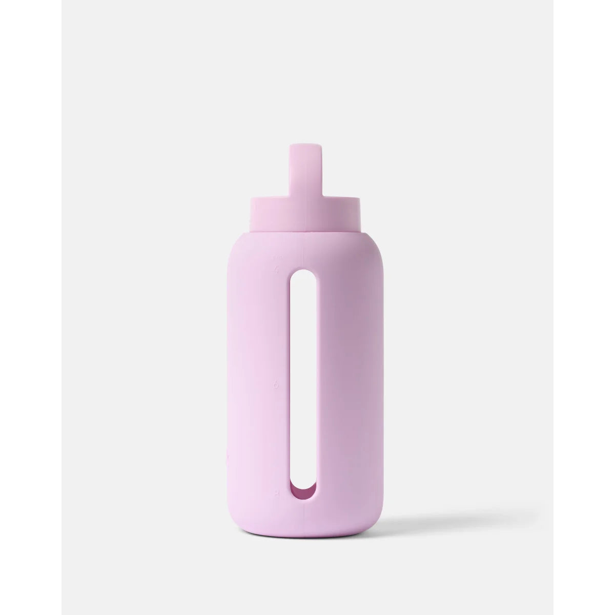 Bink Day Bottle Classic in Cotton Candy (zartrosa), Glas-Trinkflasche mit Trinkmarkierungen