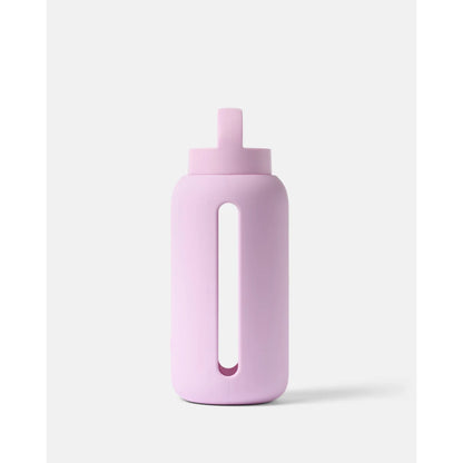 Bink Day Bottle Classic in Cotton Candy (zartrosa), Glas-Trinkflasche mit Trinkmarkierungen