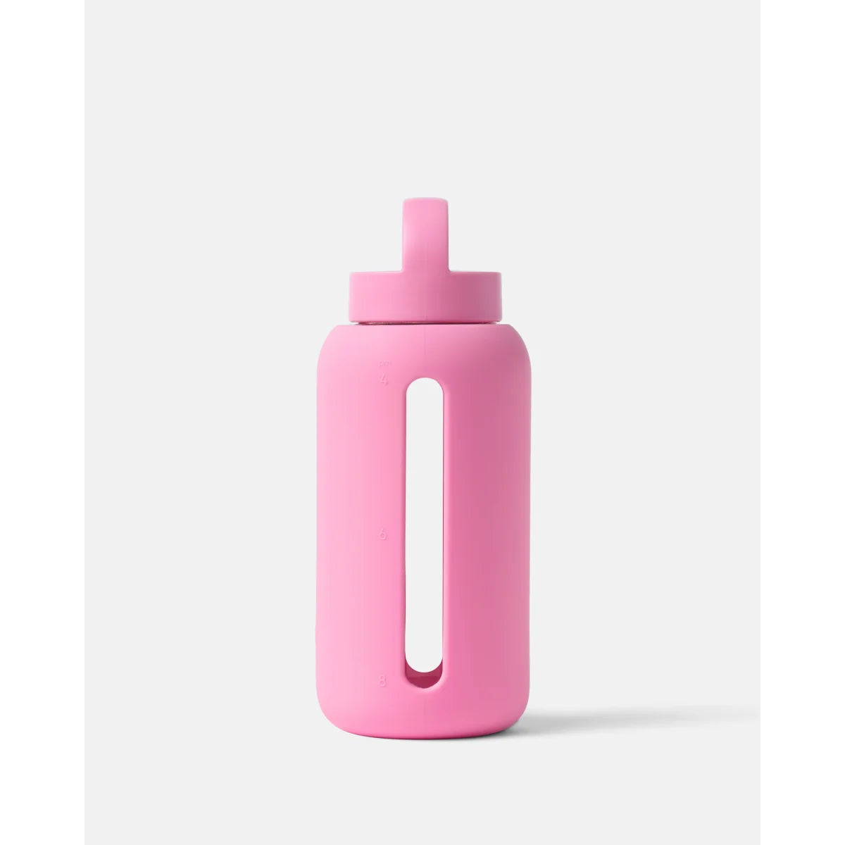 Bink Day Bottle Classic in Bubblegum (pink), Glas-Trinkflasche mit Trinkmarkierungen