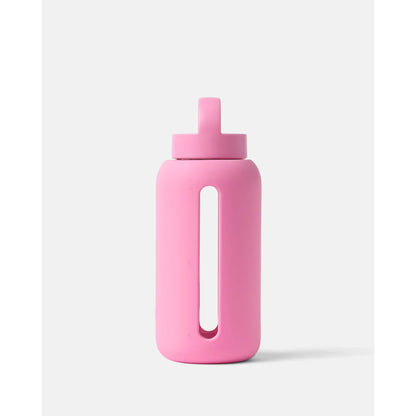 Bink Day Bottle Classic in Bubblegum (pink), Glas-Trinkflasche mit Trinkmarkierungen
