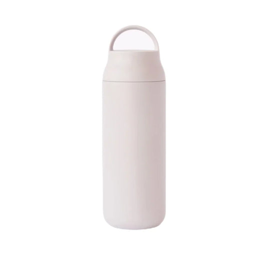 Weißes zylindrisches Wasserflasche mit Griff, Day Tumbler Isolierflasche | Stone