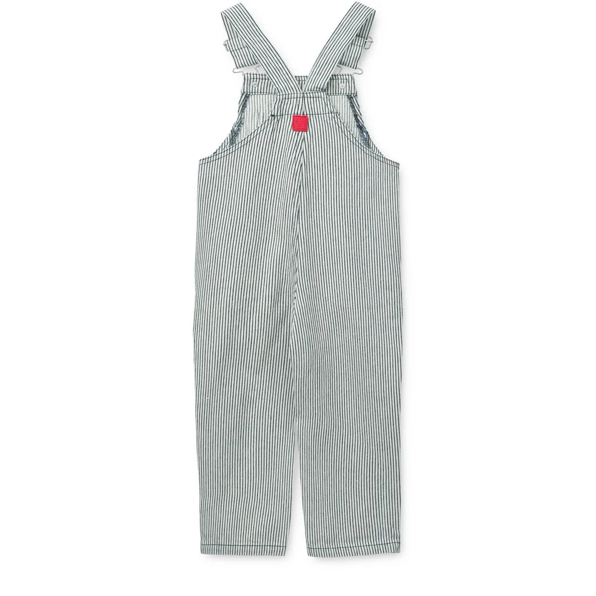 Gestreifte Denim-Latzhose für Baby-Kinderzimmer, schwarz-weiß gestreift