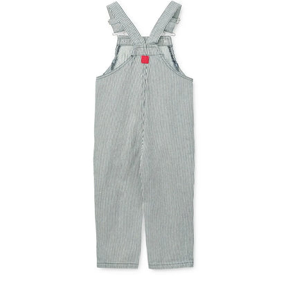 Gestreifte Denim-Latzhose für Baby-Kinderzimmer, schwarz-weiß gestreift