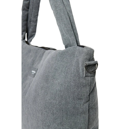 Gepolsterte graue Denim Wickeltasche mit D-Ring Befestigungspunkt
