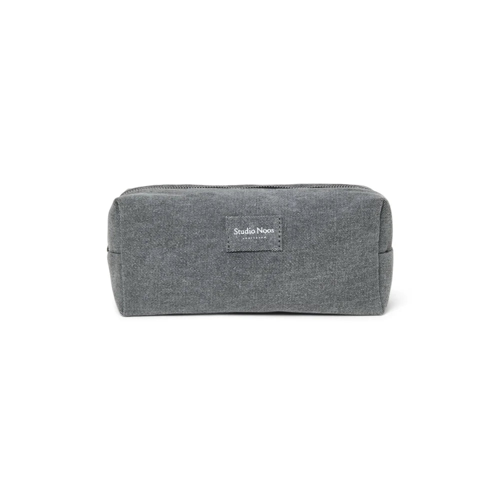 Graues rechteckiges Canvas-Stiftetui mit Reißverschluss im Produkt Denim Necessaire Grey