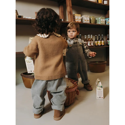 Snug Denim-Schlupfhose mit Stickerei in Grau – Ansicht 5