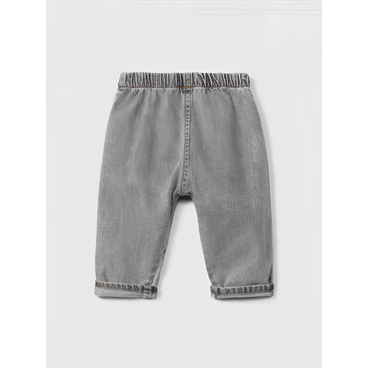 Snug Denim-Schlupfhose mit Stickerei in Grau – Ansicht 2