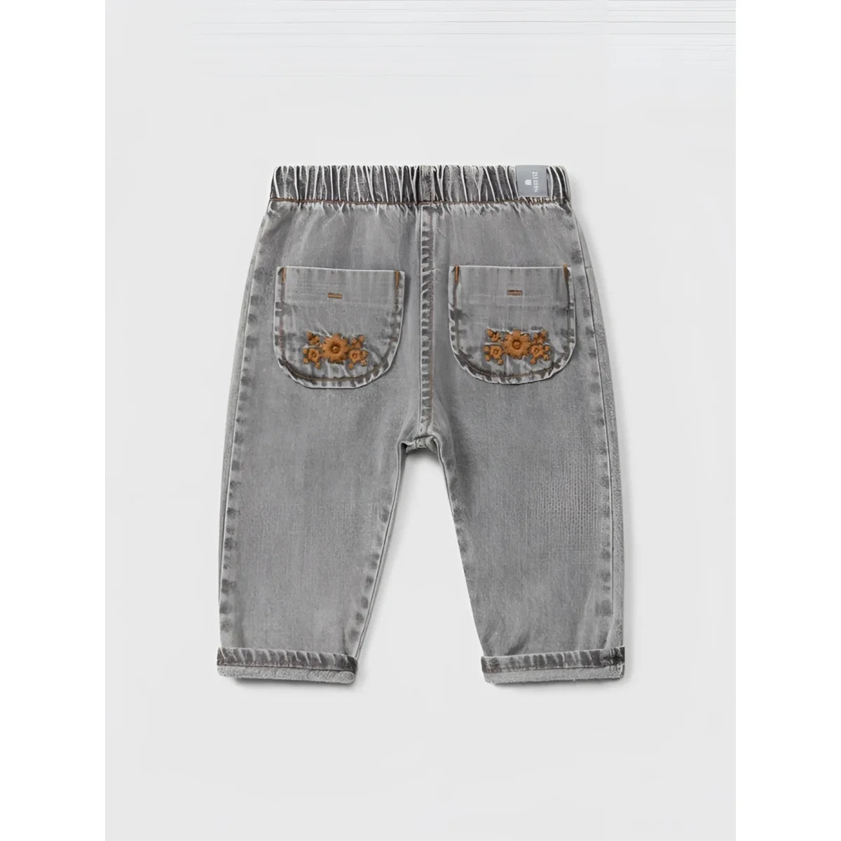 Snug Denim-Schlupfhose mit Stickerei in Grau – Ansicht 1