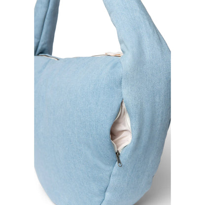 Helleblaue Denim-Hobo-Tasche mit Reißverschluss, Modell Denim Solid Cross Body Bag