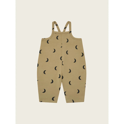 Khaki Baby-Overall mit schwarzem Halbmond-Print für den Dungarees Latzhose Dusky Midnight