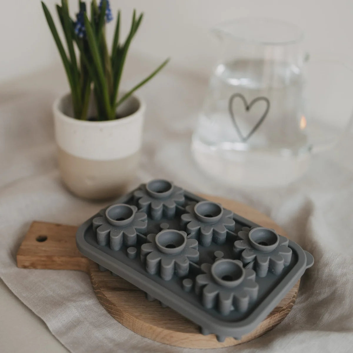 Graue Silikon-Eiswürfelform Blume mit Blütenformen