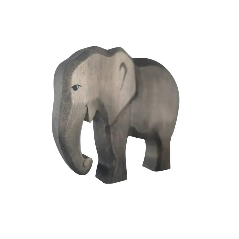 Holzspielzeug Elephant aus grau lackiert, Teil des Produkts Elefantenkuh