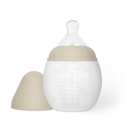 Élhée Babyflasche Sand 150 ml oder 240 ml, weiß mit Beigeverschluss