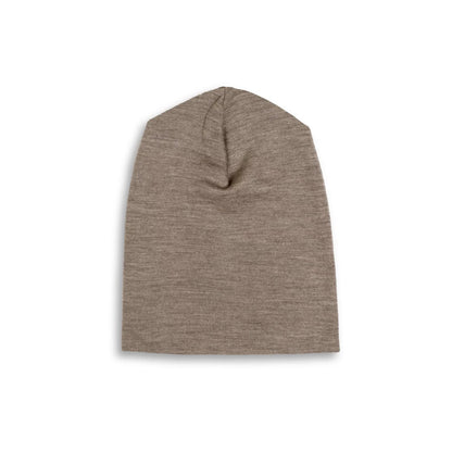 Weiche, heidegraue Strickmütze Erwachsenen-Mütze Walnuss mit Rippenstruktur