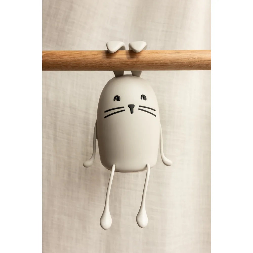 Weißer Hasen-Zahnbürstenhalter mit schwarzen Gesichtszügen zum Aufhängen, Evex Rabbit Night Light