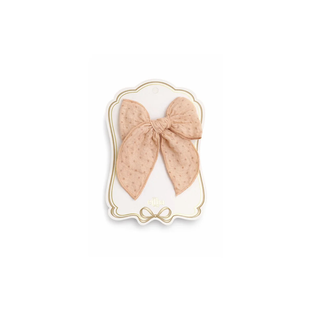Mrs Ertha Fable Bow Clip Blush Dots Haarschleife auf Karte