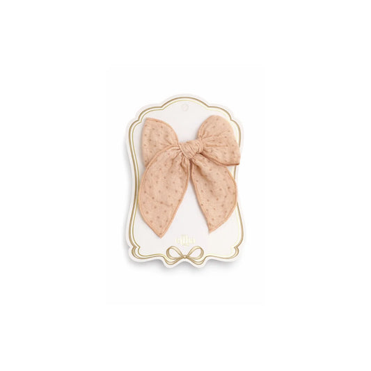 Mrs Ertha Fable Bow Clip Blush Dots Haarschleife auf Karte
