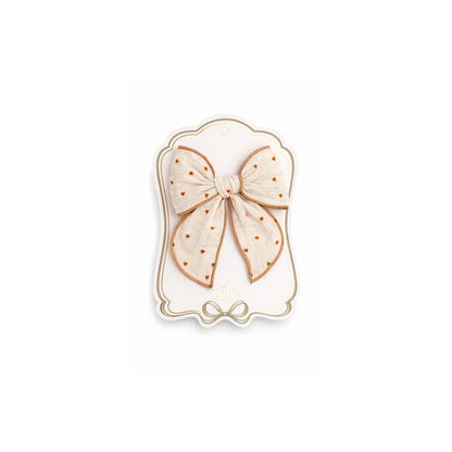 Mrs Ertha Fable Bow Clip Tiny Hearts Haarschleife auf Karte
