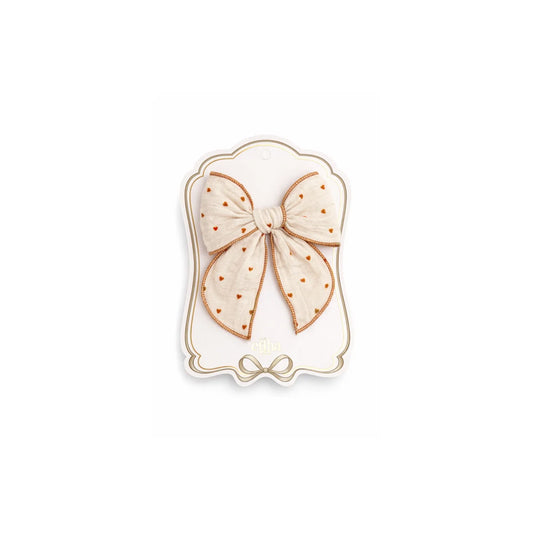 Mrs Ertha Fable Bow Clip Tiny Hearts Haarschleife auf Karte