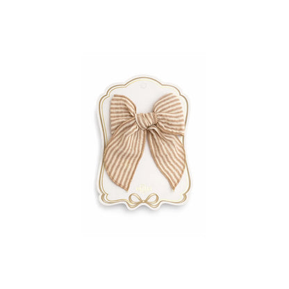 Mrs Ertha Fable Bow Clip Toffee Lines Haarschleife auf Karte
