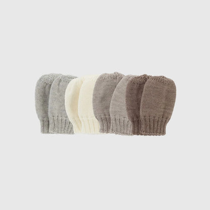 Kico Label Fäustlinge für Babys aus Merinowolle in Beige