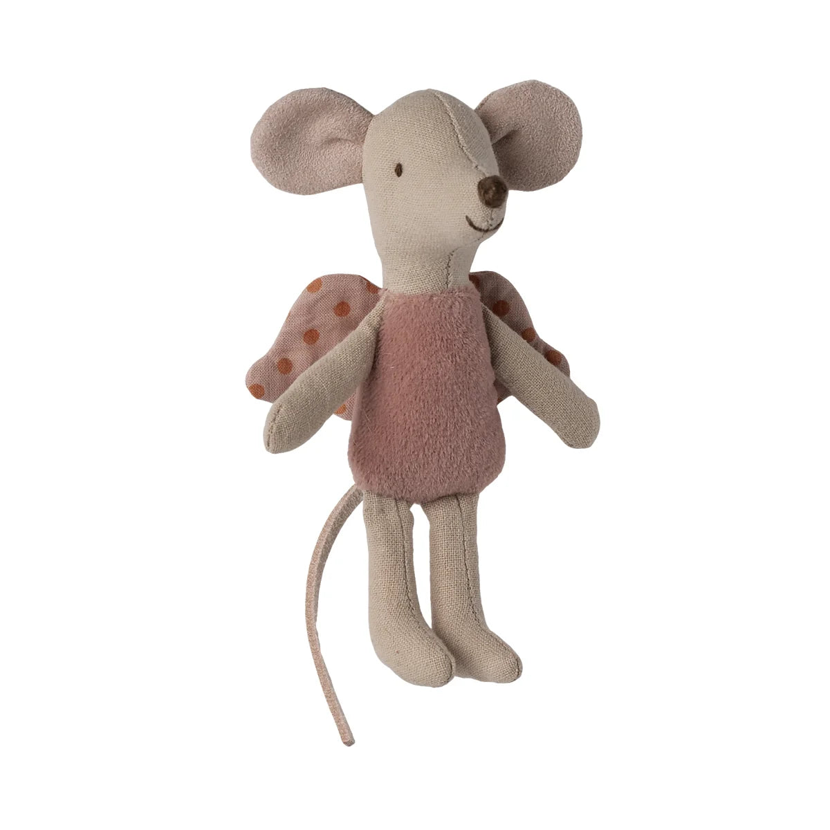 Rosa Feenmaus Klein: Blush-pink Maileg Maus-Plüsch mit Flügeln